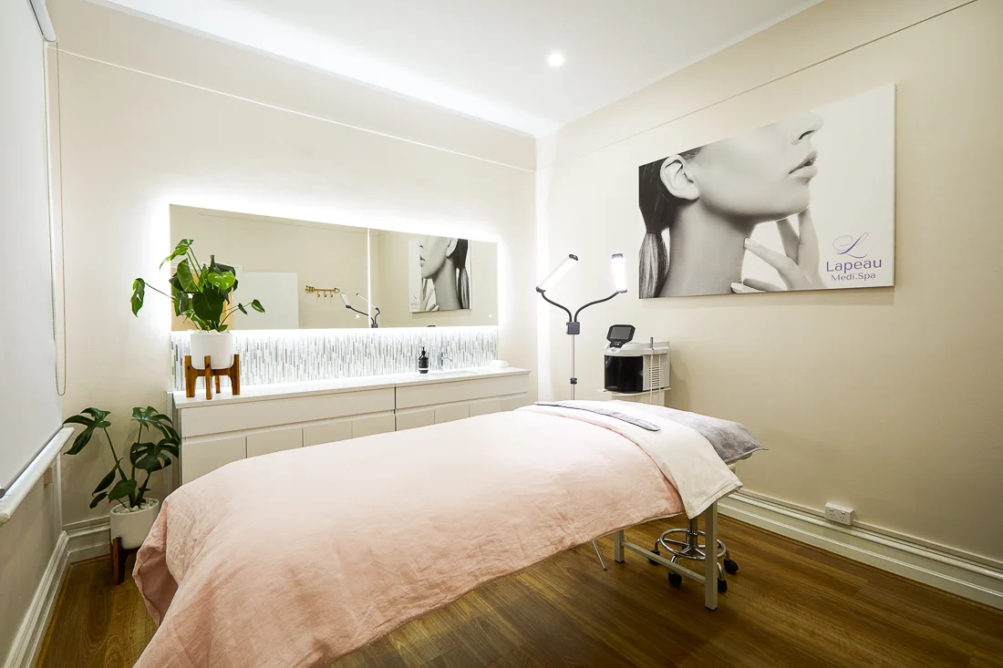 Lapeau Medi Spa Luxury Facial Treatment Room in Malvern